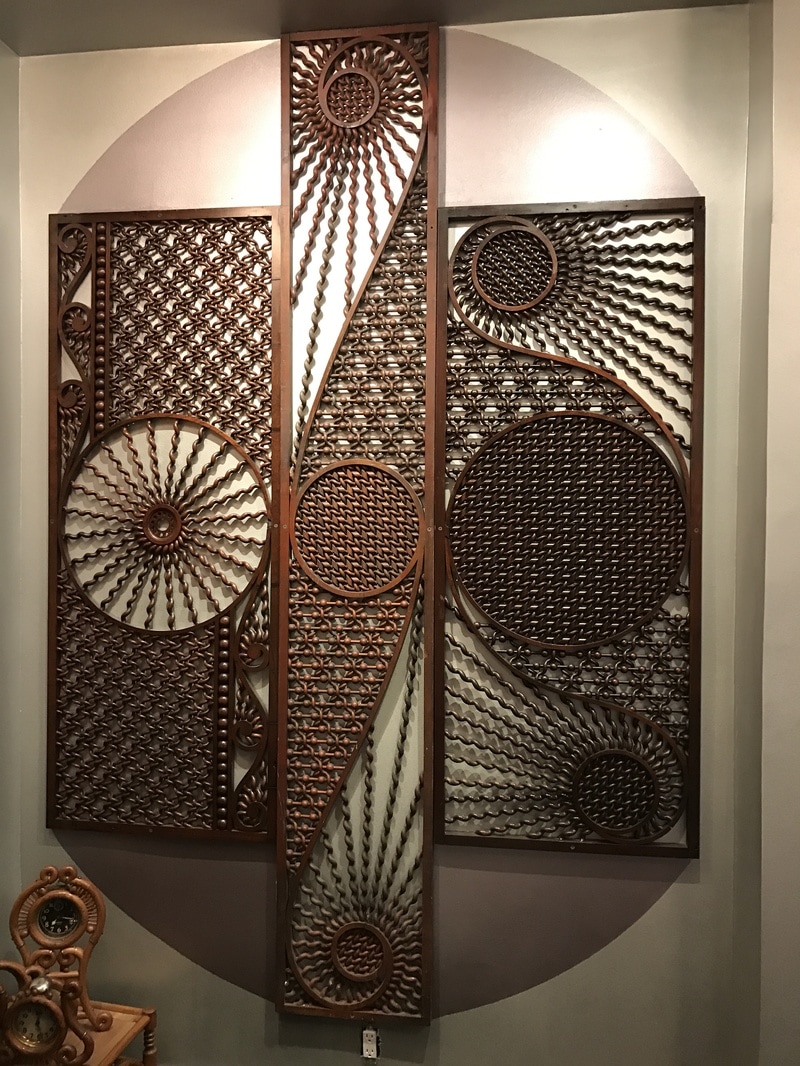 Classical Fretwork - Extraordinary Suite of 3 Moses Ransom Moorish Panels with unusual tightly woven circular designs  and unusual spiral patterns.